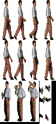 Sprite image R31E, Delbert walking and drinking